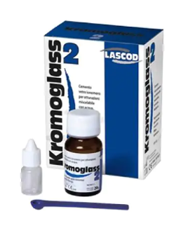 Kromoglass 2 verre ionomère 20g Kromoglass 2 (Lascod) | Ciment Verre Ionomère pour Restauration (20g)