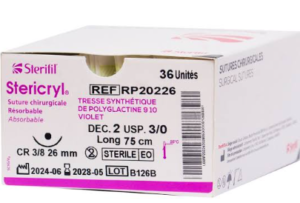 Fil de Suture Chirurgicale Résorbable (Type Vicryl/PGA) | Implantologie
