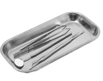 Plateau d'Examen Clinique Inoxydable (Miroir, Sonde, Précelle) | Kit Diagnostic